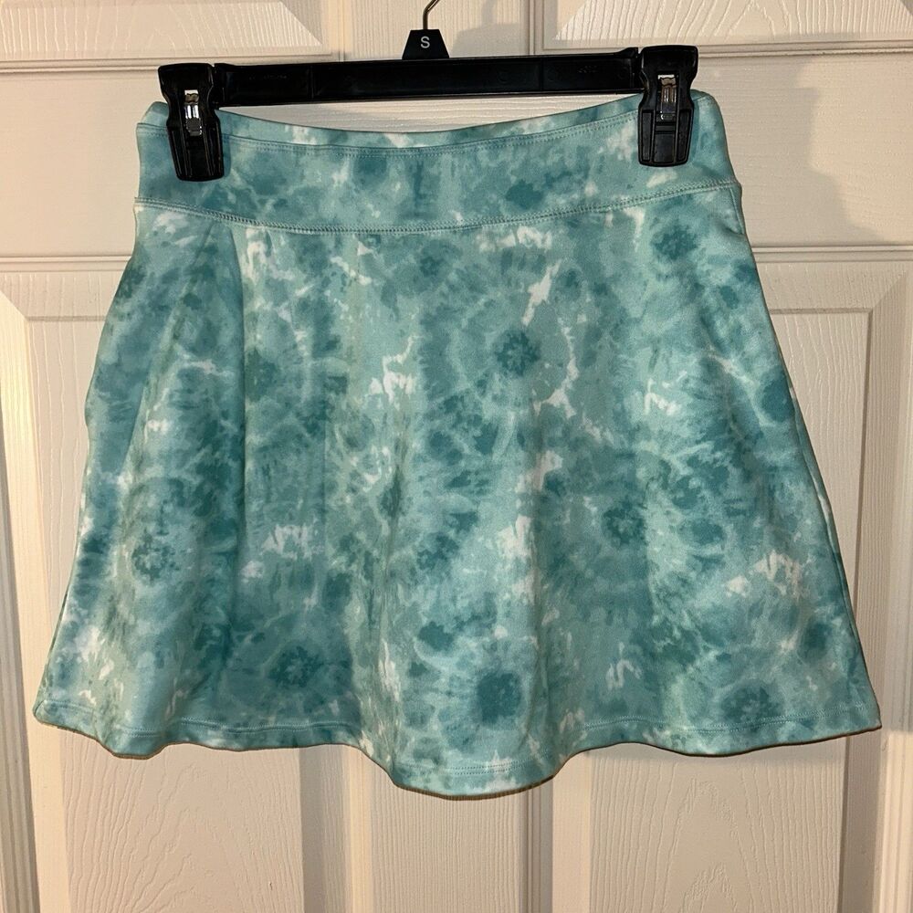 Freely Aqua Tie Dye Athletic Skort XL Built In Shorts Activewear Golf Tennis